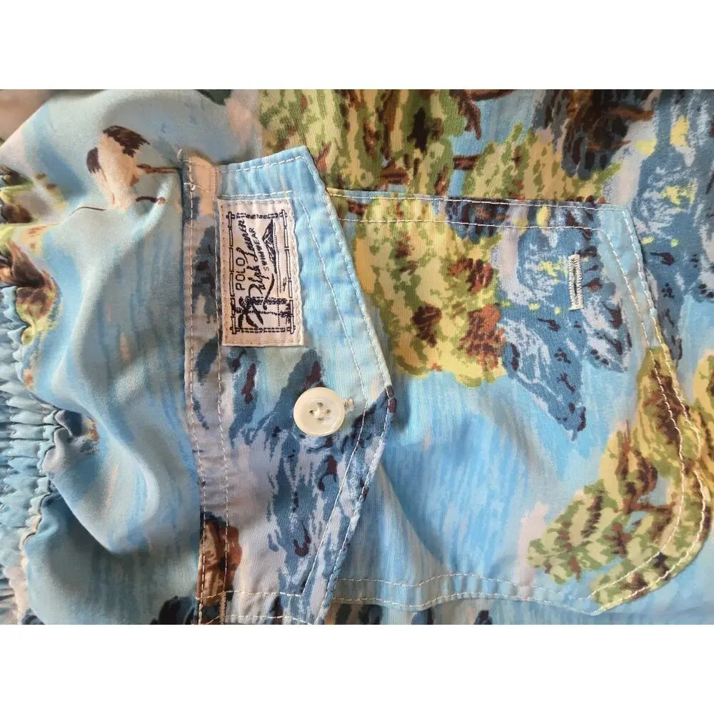 Polo Ralph Lauren Swim Trunks Mens Size Large Tropical Drawstring Beach shorts